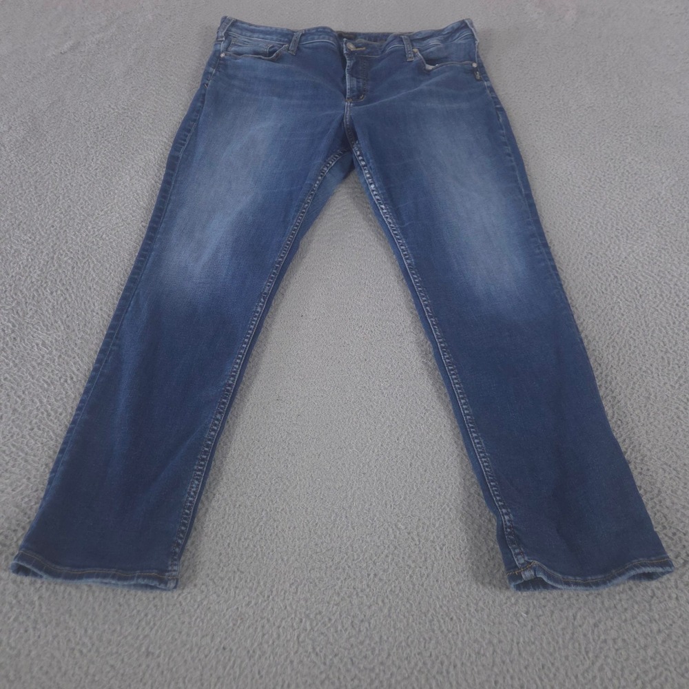 Silver Jeans Co. Jeans Womens 20 Blue Avery Straight Leg Stretch Denim High Rise